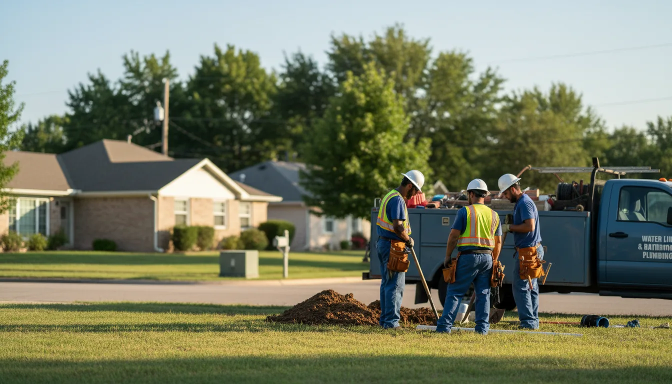 Residential water line and bathroom plumbing service in Fairview, WY